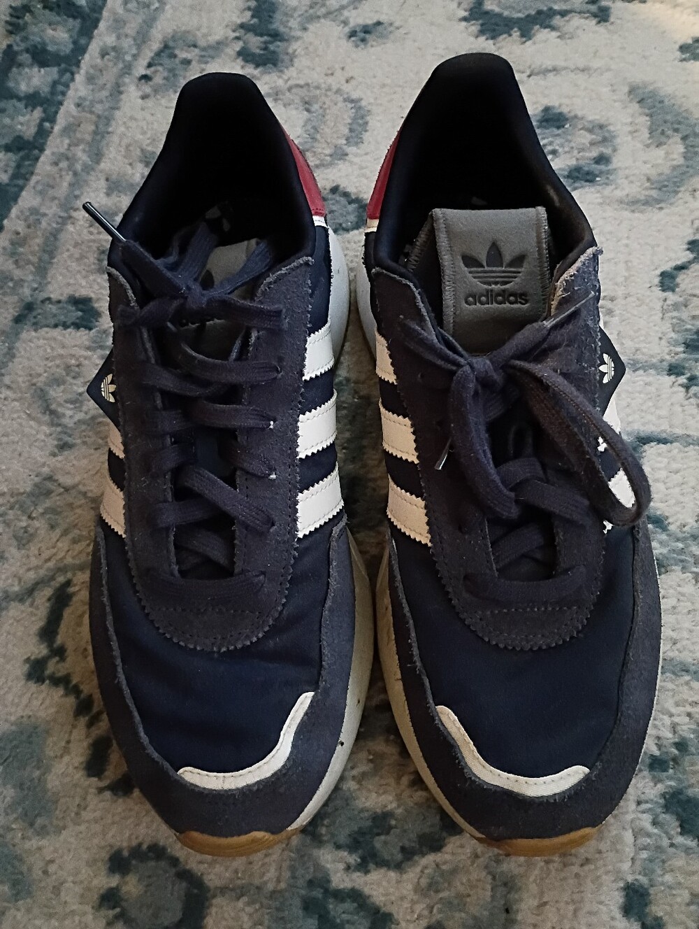 adidas Navy, White & Red Classic Lace-Up Sneakers